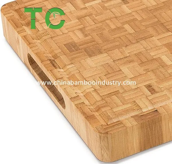 Large End Grain Bamboo Cutting Board Butcher Block Chopping Board Meats Bread Fruits Carving Board Reversible Thick Chopping Board