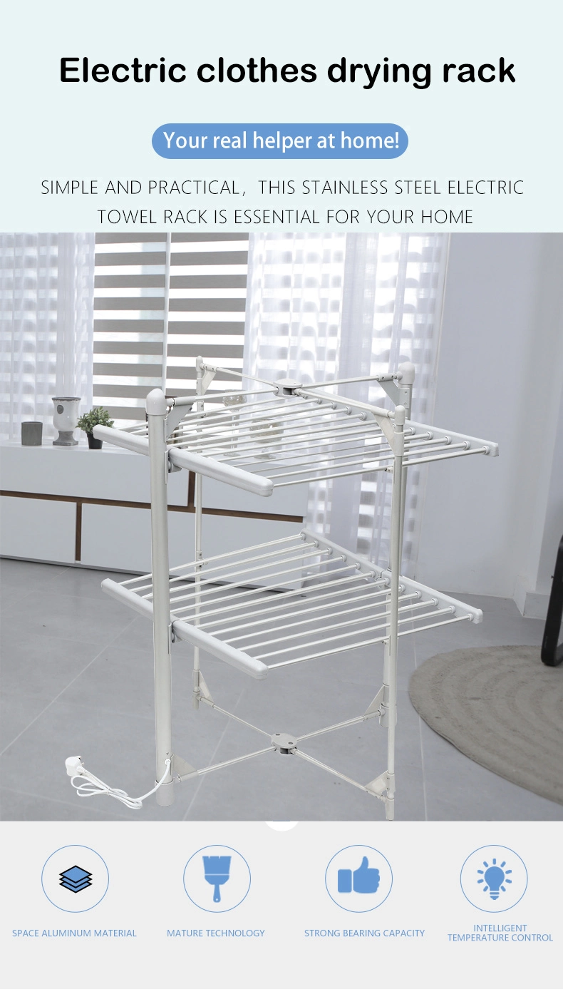 Drying Rack Clothes, 2-Tier Multifunctional Large Clothesrack Large Alumium Garment Clothes Laundry Racks with Indoor Outdoor