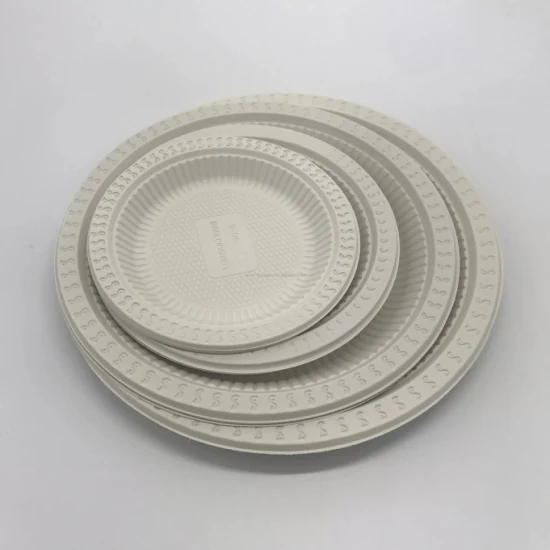 Piatto rotondo da 10 pollici di diametro, 254 mm, 510 ml Piatto monouso in PP biodegradabile al 100% realizzato in plastica ecologica per fast food a base di amido di mais
